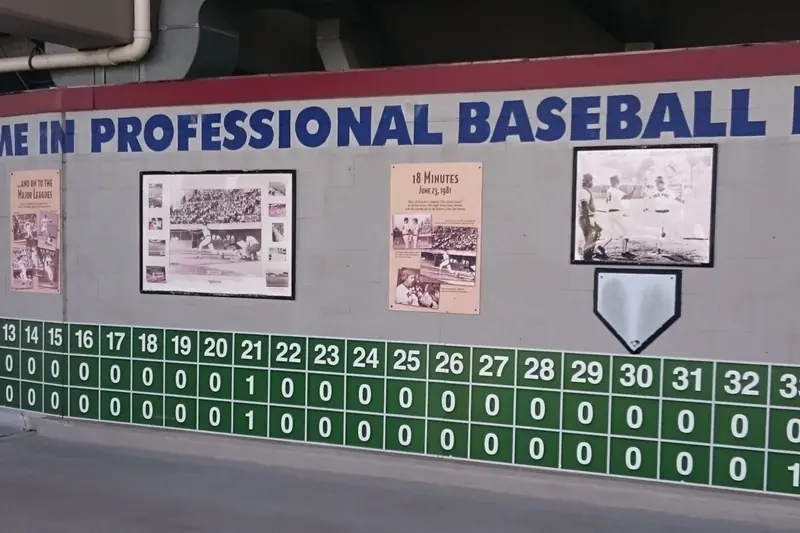 A scoreboard showing a game that went to extra innings