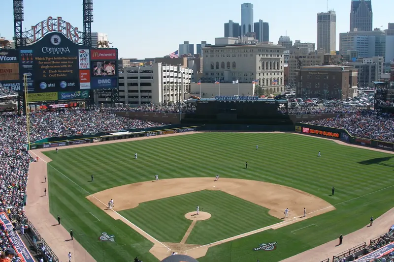 Comerica Park, home ballpark of the Detroit Tigers