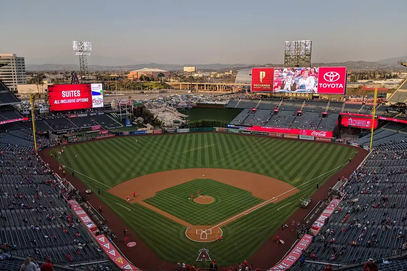 Angel Stadium, home ballpark of the Los Angeles Angels