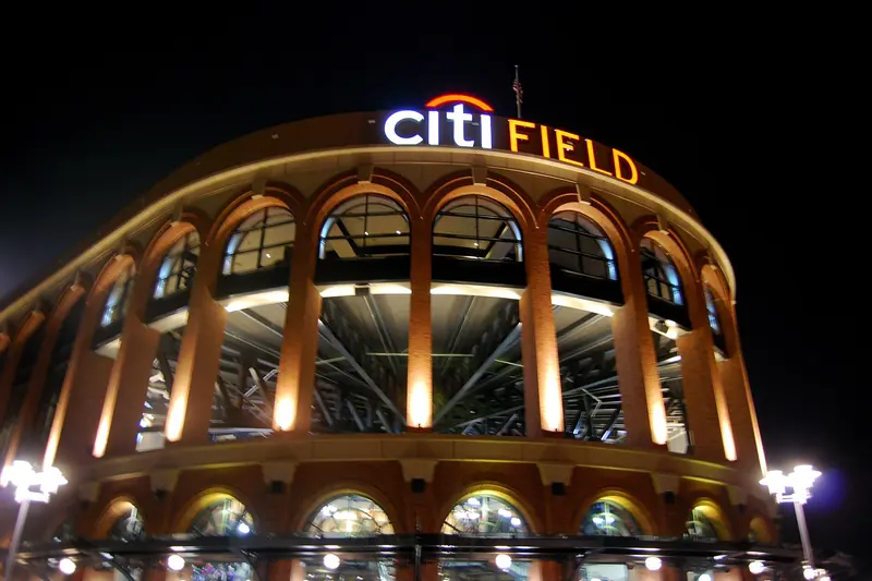Citi Field at night, home ballpark of the New York Mets